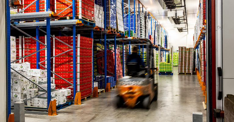 Moving forklift